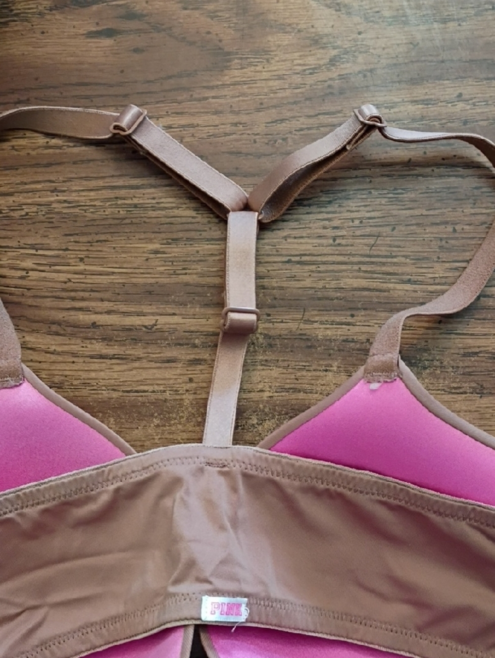 🩷PINK 🩷 34D T-Back Molded T-Shirt Bra in Nude - Picture 6 of 9